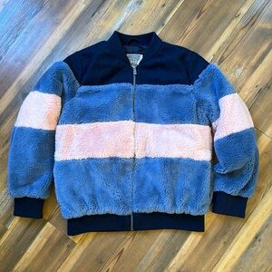 Girls faux fur full zip coat